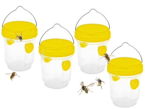MAICHAOJIEE Piege Frelon Asiatique,Piege A Guepes Et Frelons Exterieur À Suspendre,Kit Piege A Frelon pour Bouteille Plastique Interieur, Piege Moustique, Mouche, Moucheron (4pcs)