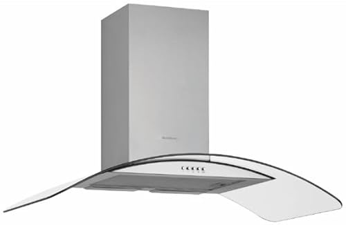 Silverline 3159.9.733.02 Cappa a Parete da 90 cm, INOX, Capacità 366 m3, 3 velocità, controllo pulsante, rumorosità max 67 db(A), illuminazione con 2 Lampadine da 3W