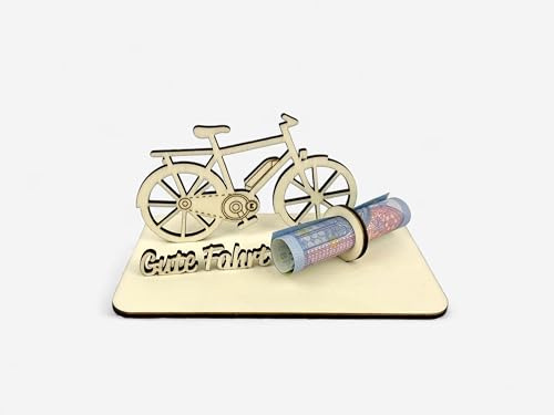 Geldgeschenk E-Bike Herrenrad | Elektrofahrrad Wunscherfüller | Gute Fahrt | Fahrrad Holzmodell Deko | Gutschein Radtour Geburtstag