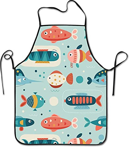 Wasserdicht Malschürze Fische Grillschürzen Unisex Küchenschürze Personalisiert Arbeitsschürze Für Kochen Männer