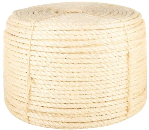 Homgoday Furniture 100% Sisal Rope 12 mm 25 m, Nautical Rope Furniture, Work Rope, Multi-Purpose Rope for Outdoor Activities, Nautical Rope, Multi-Purpose Rope