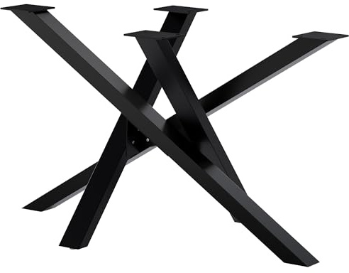 CLP Tischbeine Metall schwarz Finney, Tischkufen für DIY-Esstische, Tischgestell aus pulverbeschichtetem Stahl, Höhe 72 cm Farbe schwarz Größe 120x70x72 cm