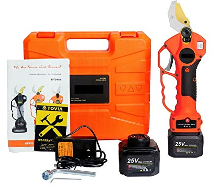 Forbici Potatura a Batteria, Potatore elettrico a batteria 25V 40mm Potatura Cesoia Efficiente Albero da frutto Potatura bonsai Rami Taglierina 12 ore di lavoro , per il giardinaggio(Shears(Case))