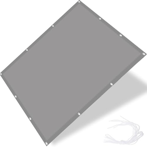 Vela Ombreggiante Impermeabile 0.9 x 2.7 m Pes Poliéster Protezione UV Al 98% Tenda da Sole Rettangolare Impermeabile con Occhielli per Balconi e Terrazzi, Grigio Chiaro