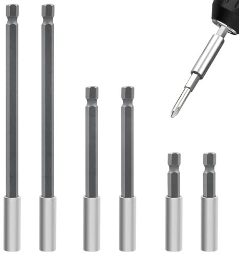 6pcs 1/4 Portainsert Esagonale Prolunghe, 50/100/150mm Porta Inserti Magnetico Per Avvitatore Magnetiche Trapano Prolunga Estensione Della Magnetica Lungo per Gambo Angolo Adattatore Avvitatori