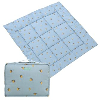 Molis&Co - Krabbeldecke 100x100x5 cm - 100% Baumwolle (OEKO-TEX) - Multifunktionale Spielmatte, Dick & Weich Gepolstert - Ideal als Babydecke & Spieldecke - Colima