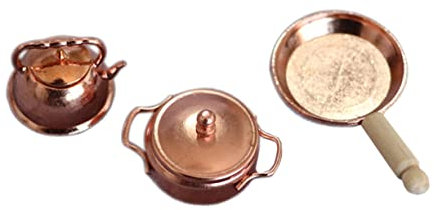 Garneck 3pezzi Mini Pentola Da Cucina in Bollitore in Miniatura Decorazione Per Casa Delle Fate Per Casa Oggetto Per Miniatura