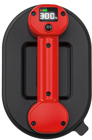 Avhrit Akku Saugheber für Fliesen, Glas, Dual-Motor 300kg Tragkraft Elektrischer Saugheber, LCD-Display Fliesenheber,Ø24 cm Vakuumheber mit 3600mAh Akku für Fenster, Spiegel& Plattenheber