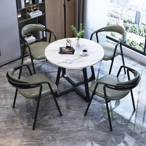 Set tavolo da ufficio e reception, 80 cm, tavolo da pranzo e 4 sedie, mobili moderni per club e sale conferenze, elegante tavolo da soggiorno combinato per piccoli spazi