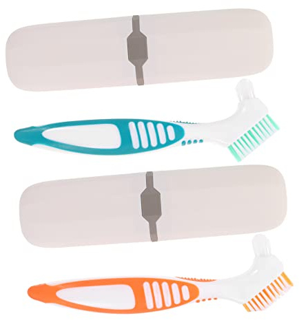 Healvian 2 Juegos Estuches Portátiles para Cepillo de Dientes con Vaso Multifuncional Ligero y Duradero Diseño Compacto y Resistente para Viaje y Uso Diario Incluye Cepillos de Cerdas Extra