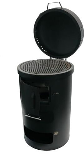 Komplettset – Multifunktionstonne mit Holzkohlegrill – Funktion #3068 – Kugelgrill, Thermometer. Vielseitig als Feuertonne, Grill, Grillrost, Kohle, Holzkohle – hitzebeständig & hochwertig.