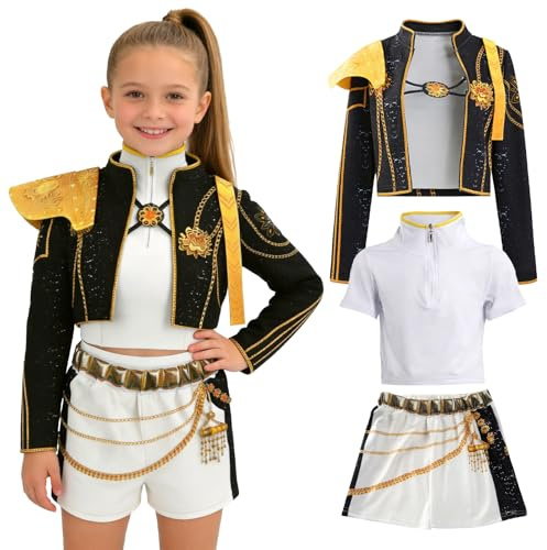 Civimili Costume de cosplay d'anime pour fille - Ensemble de tenues avec veste, gilet et short - Pour Halloween, carnaval, fête, cosplay