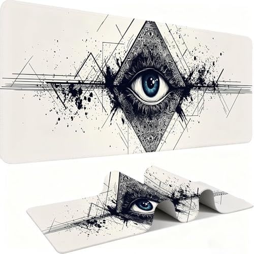 Tapis de Souris 600x300mm Tapis Souris Gamer, Mousepad de Bureau Ultra Mince Base en Caoutchouc Antidérapante Lavable la Vitesse et la précision Améliorées pour PC, Ordinateur, Travail-Yeux C0P-234
