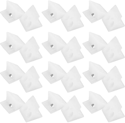 ifundom Cuñas de Soporte para Cajones 100 Unidades Plástico Blanco con Tornillos Refuerzo de Fondo para Componentes de Muebles en Armarios