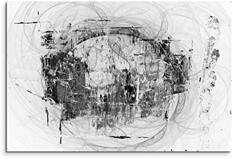 Paul Sinus Art Modernes Wandbild 120x80cm Abstrakt Schwarz Weiss Leinwand XXL Kunstdruck Wohnzimmer Deko Bild Fertig Aufgespannt