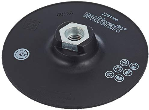 wolfcraft Platorello per smerigliatrice angolare, 115 mm - 2281000 - Accessorio di levigatura robusto e durevole per esigenze ottimali nel fai da te - M14