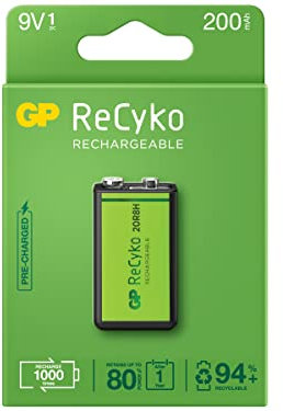 GP Blister de 1 pile rechargeable 9V 200mAh NiMH