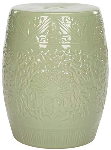 Safavieh Castle Gardens Collection Embossed Lime Green Ceramic Garden Stool