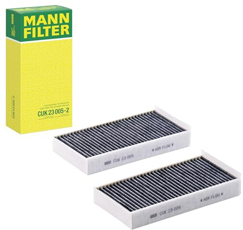 MANN-FILTER CUK 23 005-2 Filtro aria cabina - Filtro Antipolline con Carbonio attivato - (set da 2) per Autovetture + veicoli commeriali