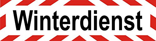 INDIGOS UG - Magnetschild Winterdienst - mit Streifen - 45 x 12 cm reflektierend - für Auto LKW Truck Transporter Baustellenfahrzeug Firmenwagen - flexibel abnehmbar und wetterfest