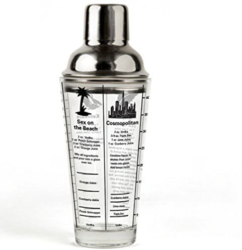 Ardisle de cristal de Manhattan Cocktail Drinks Kit Shaker Bar Set Libro de la receta de Martini Mezclador