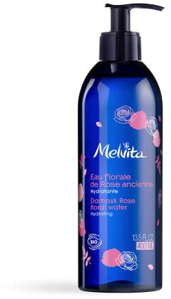 Melvita - Eau Florale de Rose Revitalisante Bio - Lotion Hydratante et Rafraîchissante Sans Parfum - 100% Naturelle, Certifiée Bio et Vegan - Flacon 400 ml