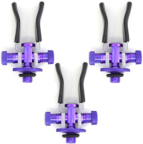 Paquete de 3 apoyacañas Phoxinus de aluminio anodizado, se ajusta a casi todas las cañas, vainas y trípodes de pesca; soporte ideal para pesca de carpas, pesca de agua dulce y más - -, morado