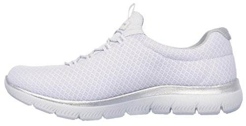 Skechers Summits, Zapatillas Mujer, White Mesh Silver Trim, 39 EU