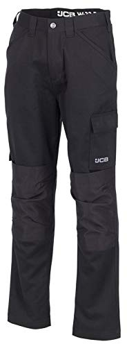 JCB - Mens Work Trousers - Cargo Trouser Men - Essential Workwear Trousers - Black - Size 32