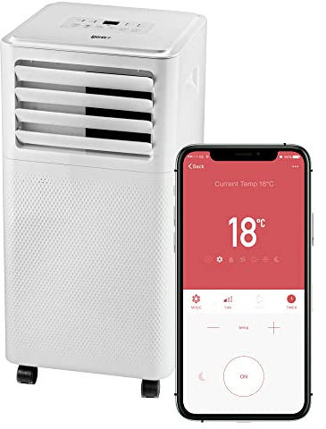 Igenix IG9909WIFI 3-in-1 Portable Smart Air Conditioner with Amazon Alexa, Control via Smart Home App, Cooling & Dehumidifying Functions, Self-Evaporating, White
