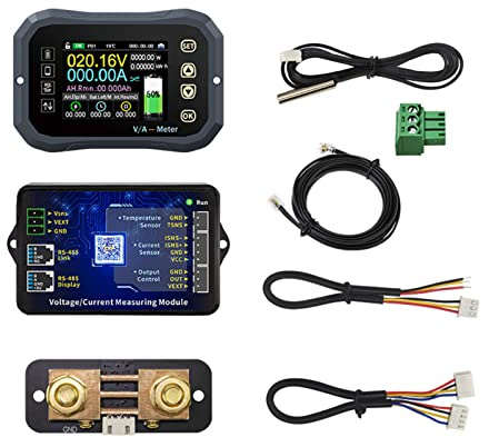 2,4-Zoll-Farbbildschirm-Batteriemonitor, 0-120 V drahtloser Bluetooth-Batterie-Coulomb-Meter-Amperemeter, mobile Steuerung(KG140F0-400A)