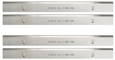 2 pares 210mm Hss Cuchilla de cepillador de espesor 210x16.5x1.5mm Jointer cuchillo for Scheppach Einhell Erbauer Tool Tool Accesorios (tamaño : 210mm)