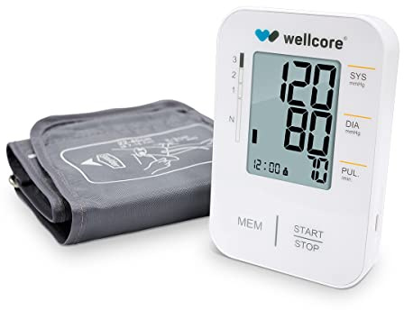 Tensiómetro de brazo digital WELLCORE, Control doméstico de la hipertensión con detección de latido irregular, manguito 22-40cm, Indicador OMS