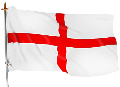 England Football Flag St George's Cross 5X3ft Double Stitched With Brass Eyelets World Cup Banner and pub Decoration. Outdoor/Indoor Sports Flag Easy Breeze and Vivid Colours.