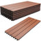 Ikodm WPC Terrassenfliese 30x60cm, Klickfliese, Balkonfliese, braun, wasserfest, korrosionsbeständig, einfach zu verlegen (6 er Pack -1m²)