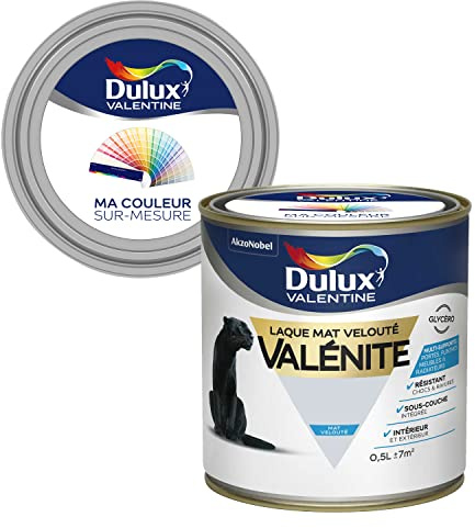 Ma Couleur Sur-mesure par Dulux Valentine – Peinture Laque Glycéro - Grande résistance pour boiseries et ferronneries - Mat Flocon 0,5 L