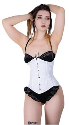 Naveed Corsetto Sottoseno in Cotone Resistente, Corsetto in Vita, Bianco, 36