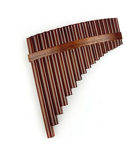 Panflöte Aus Bambus Mit 18 Pfeifen, Braune F-Taste, Panflöte, Traditionelles Blasmusikinstrument Panflöten für Studenten (Color : Right)
