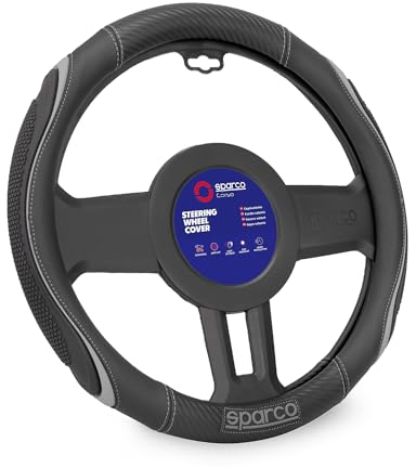 SPARCO Lenkradbezüge Lenkradschoner Lenkradschutz Grau Schwarz Gummi ø37-38 cm