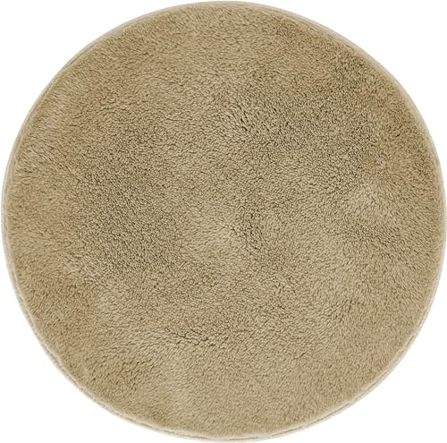 Andiamo Alfombra de Baño Antideslizante Florida - Suave y Esponjosa, Lavable, 60 cm Redonda, Gris Topo