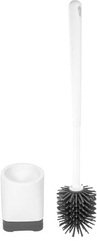 Amosfun Juego Cepillo Limpieza Inodoro Montaje Pared Compacto Plástico Color Claro Cerdas Antiolor Herramienta Baño Soporte Escobilla Baño sin Taladrar Uso Hogar Oficinas Hoteles