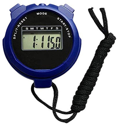 Digitale Stoppuhr, Wasserdicht, Professionell, Leicht, Tragbar, Elektronische Stoppuhr, Digitale Timer-Stoppuhr mit Trageband (Blau)