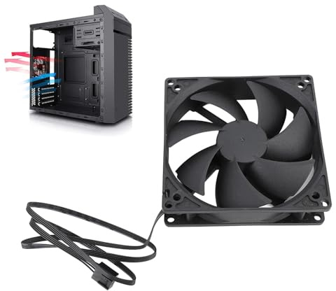 Sxhlseller 100 mm PWM Gehäuselüfter, Geräuscharmer Computer Lüfter mit Doppelkugellagern, Intelligente Temperaturregelung, 4PIN Computergehäuselüfter