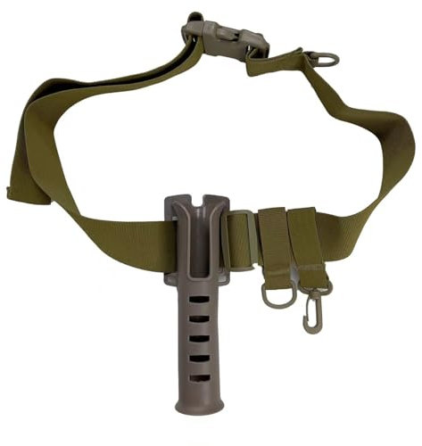 Muzboo Taille Angelrutenhalter Gürtel,Verstellbarer Angelgürtel und Angelrutenhalter, Unverzichtbares Werkzeug für das Outdoor-Lure-Angeln Khaki+belt