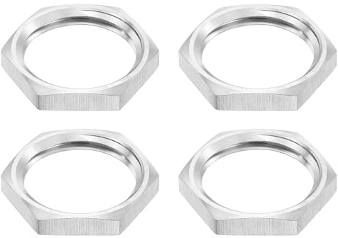 sourcing map G1/2 Pipe Fitting Hex Thin Lock Nut, Locknut Female Fastening for Plumbing, 304 Stainless Steel 4Pcs