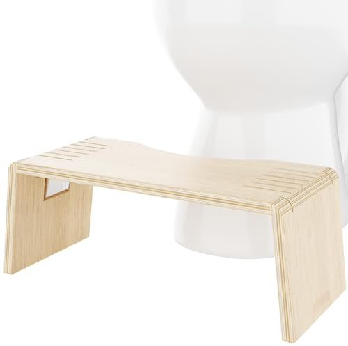 Squatty Potty Oslo Folding Wood Oak Bathroom Toilet Stool - 17.78 cm