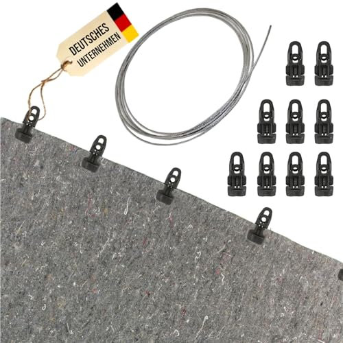 Stronghold Pfeilfangmatte Max+ Vario Set I grau 2m hoch - versch. Längen I Pfeil Auffangmatte inkl. Zubehör I Armbrust & Bogenschießen Pfeilfang - Made in Germany (4 Meter breit)
