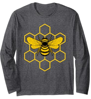 Bee Art For Men Women Beekeeper Honey Beekeeping Honeycomb Long Sleeve T-Shirt
