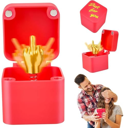COLEESON Middle Finger Gifts, Funny Gifts for Men | Spoof Hand Prank Pop Up Prop with Box for Birthdays, Christmas, Stocking Filler