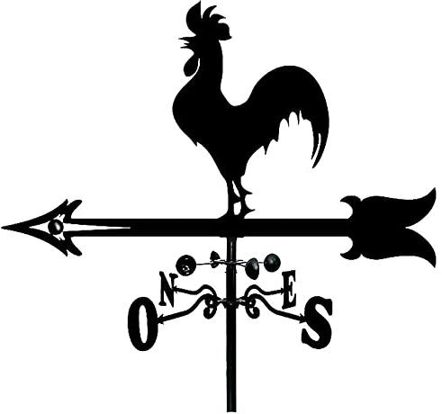 Wetterfahne, Hahn, Windfahne aus Edelstahl, Windanzeiger mit Garten-Tierskulpturen, Statuen, Sprühfarbe, Außenschuppen, Eisen, Hofdach, Scheunen-Dekoration
